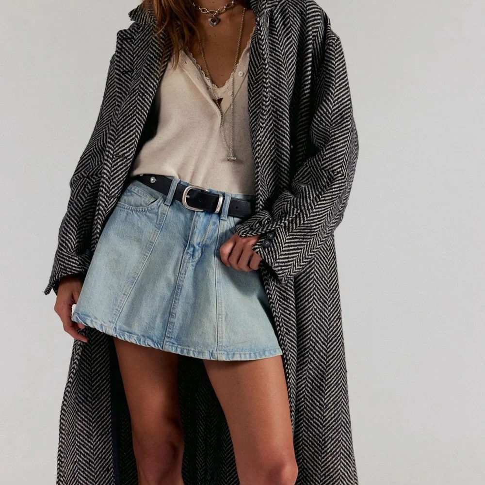 Free People Blue Denim Mini Skirt